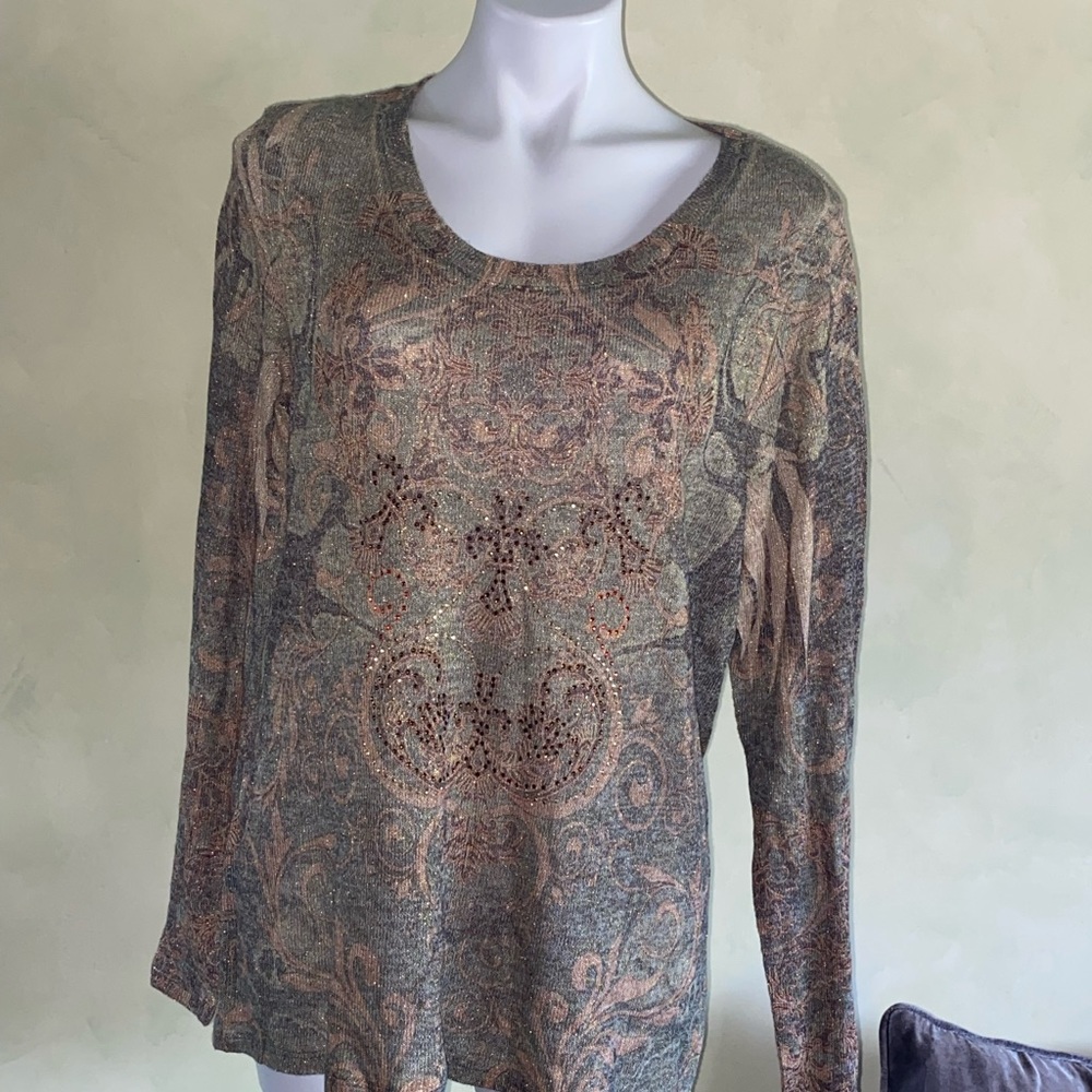 Cocomo long sleeve top with stone detail